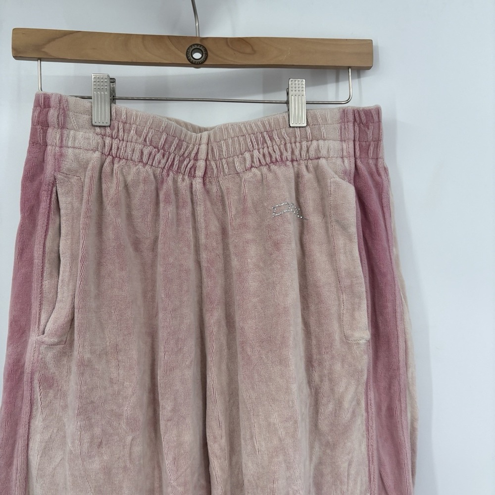 Diesel Free People P-Martyn Velvety Chenille Track Pants Medium Pink Indie Y2K - Picture 2 of 7